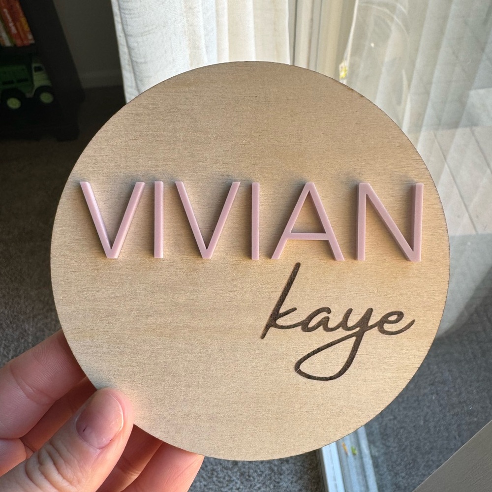 CUSTOM baby name announcement sign